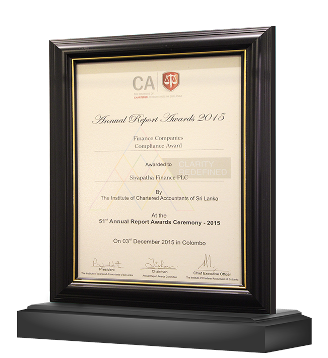 Certificate of Compliance at the Annual Report Awards